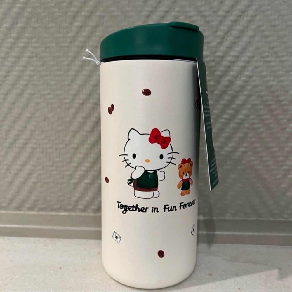 Starbucks Hello Kitty White and Green Tumbler